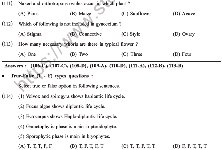 NEET Biology Classification Of Plant Kingdom MCQs Set A, Multiple ...